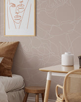 Floral Line Art Wallpaper